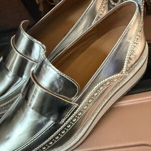 Johnston & Murphy Silver Platform Shoes